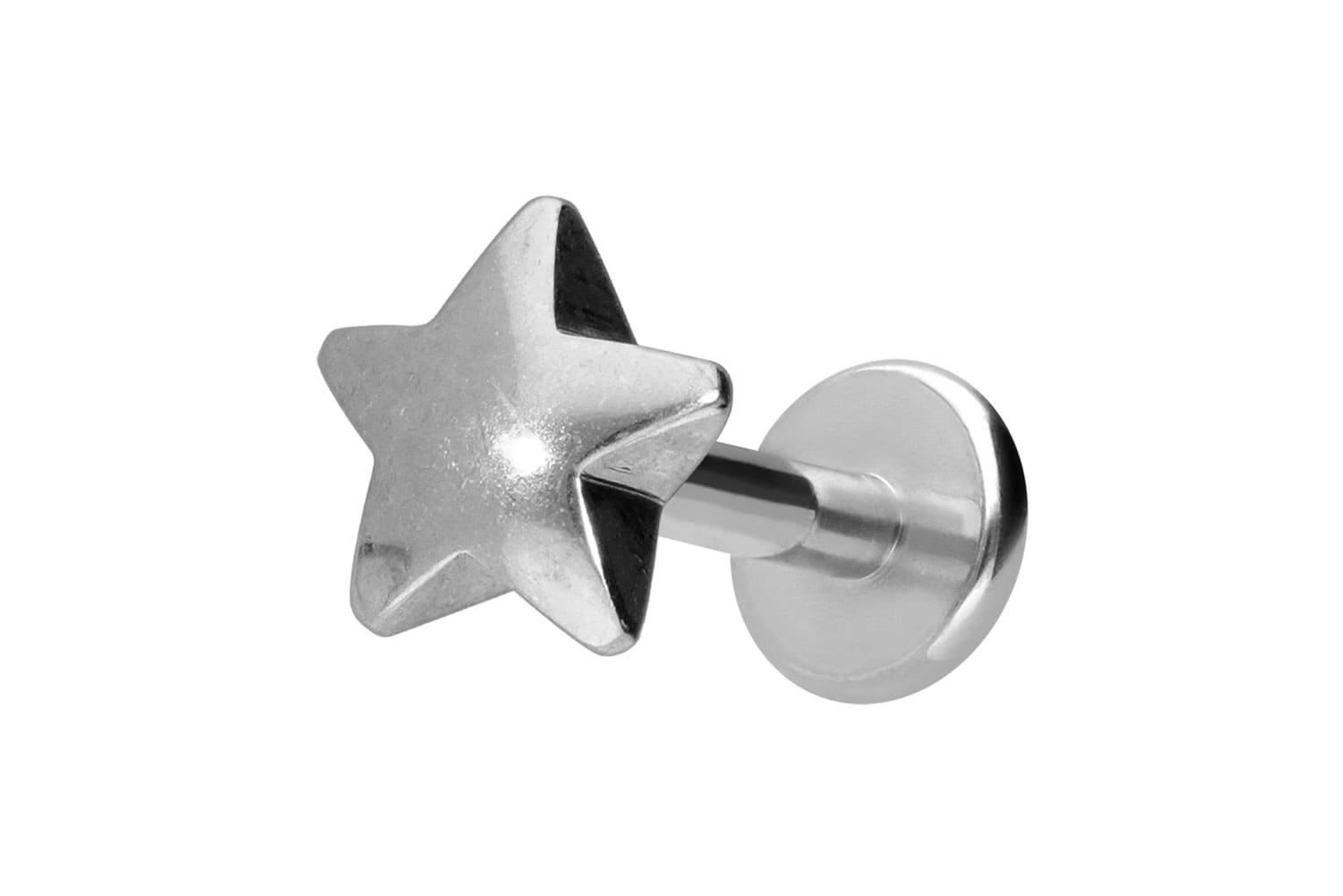 Titan Labret Piercing mit Innengewinde STERN